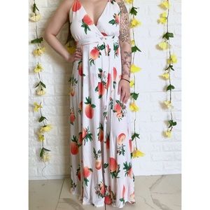 White peach maxi dress